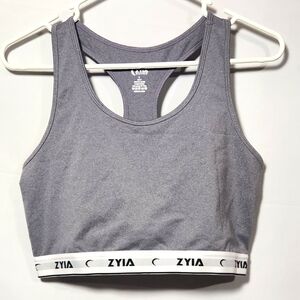 ZYIA Gray Sports Bra with Racerback Design-Size L